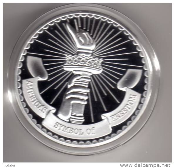 La Liberté 1986 Ellis-islaand  U-s-a -  40mm- Plaqué Argent 999 - Autres & Non Classés