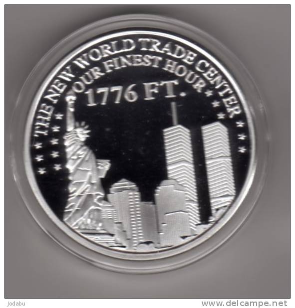 The New World Trade Center  U-s-a  -40mm- Plaqué Argent 999 - Sonstige & Ohne Zuordnung