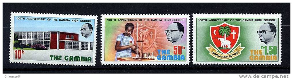 Gambie ** N° 314 à 316 - 100e Ann. De L´école Supérieure - Gambia (1965-...)