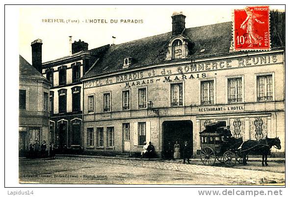 M 463 / CPA  BRETEUIL   (27)    L' HOTEL DU PARADIS - Breteuil