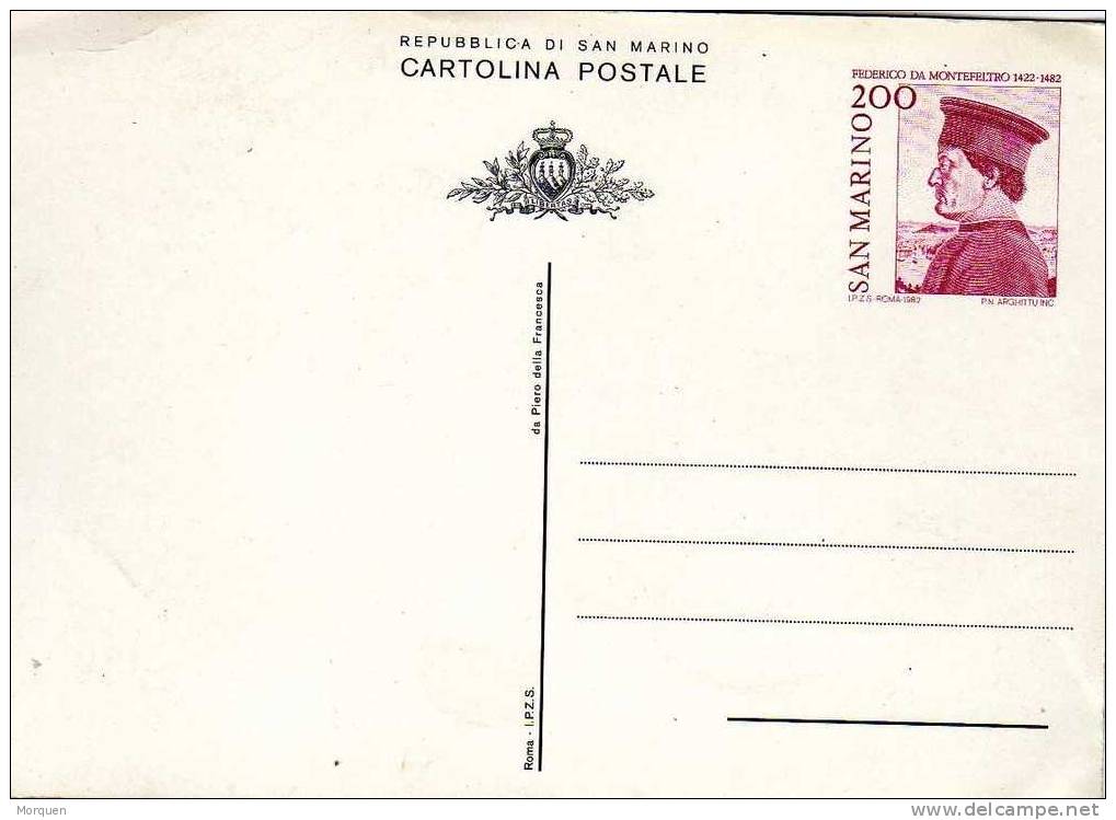 San Marino , Entero Postal  200 Lires 1982. Montelfeltro - Cartas & Documentos