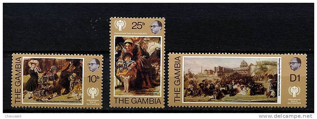 Gambie ** N° 385 à 387 - Tableaux De W.P. Frith - Gambia (1965-...)