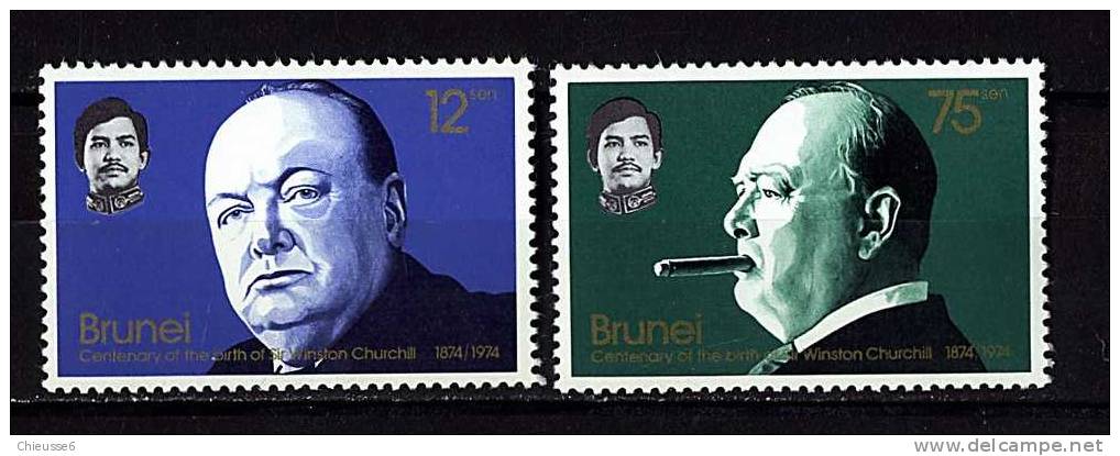 Brunei ** N° 211/212 - Winston Churchill - Brunei (1984-...)