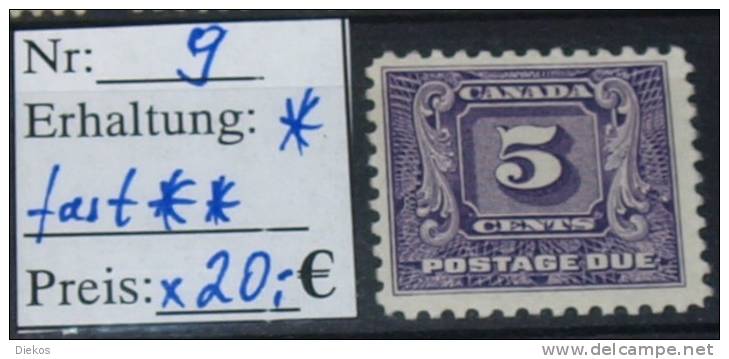 Canada   Michel Nr: 9   *  Unused  #4881 - Port Dû (Taxe)