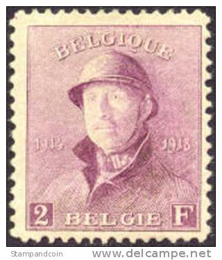 Belgium #135 Mint Hinged 2fr King Albert I From 1919 - 1919-1920 Behelmter König