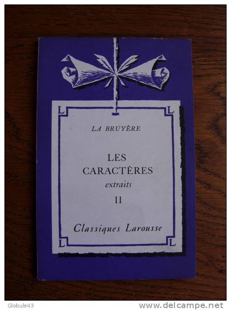 LES CARACTERES  T 2 LA BRUYERE 19..  110 P - Französische Autoren