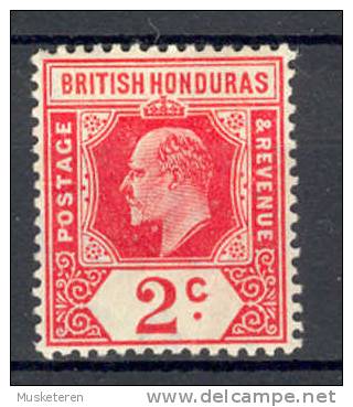 British Honduras 1908 SG. 96  2c. King Edward VII Chalky Paper MH - British Honduras (...-1970)