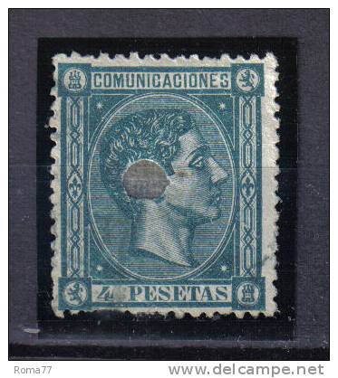 SS1396 - SPAGNA 1875, Alfonso XII Unificato N. 161 . Annullo A Foro - Usados