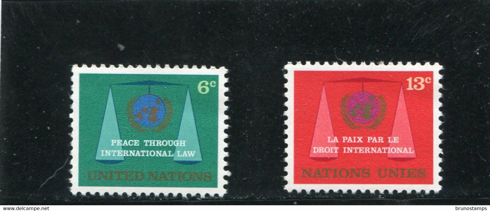 UNITED NATIONS - NEW YORK   - 1969  PEACE THROUGH INTERNATIONAL LAW   SET MINT NH - Unused Stamps