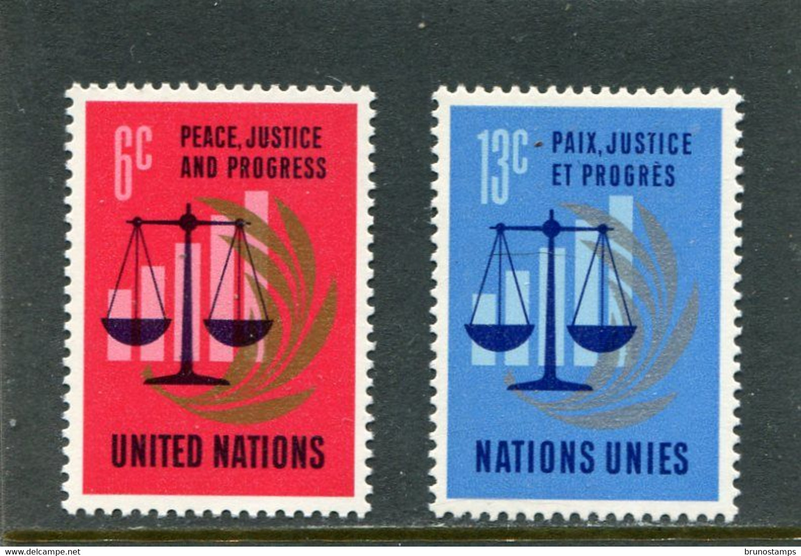UNITED NATIONS - NEW YORK   - 1970  PEACE, JUSTICE AND PROGRESS   SET MINT NH - Ongebruikt