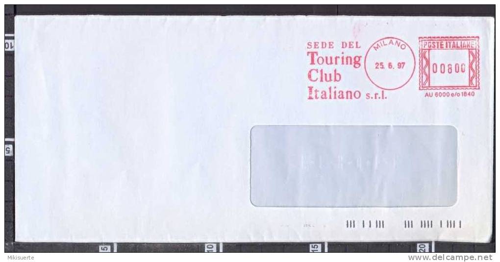 B1558 Affrancatura Meccanica Rossa TOURING CLUB ITALIANO MILANO 1997 Busta - Macchine Per Obliterare (EMA)