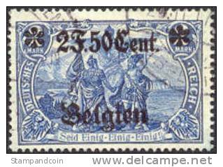 Belgium N24 Used 2fr50c On 2m German Occupation Of 1916-18 - Army: German