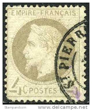 France #31 Used 4c Napoleon III Of 1863 W/St. Pierre-Miquelon Cancel - 1863-1870 Napoléon III Con Laureles