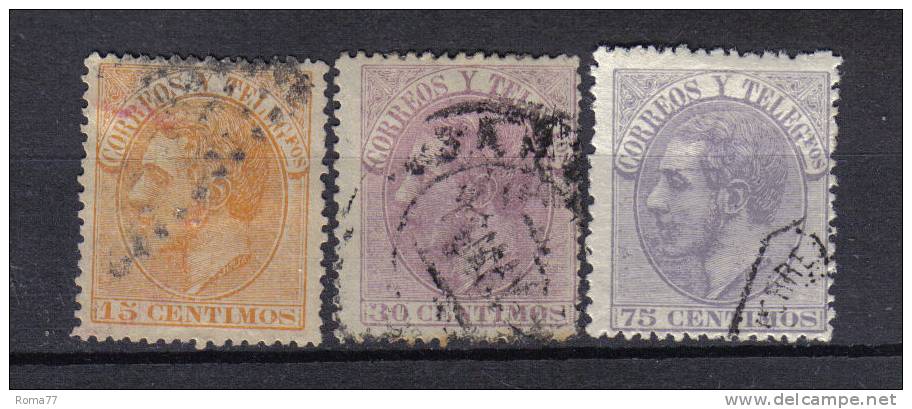 SS1415 - SPAGNA 1882, Alfonso XII Serie N. 193/195 - Usados