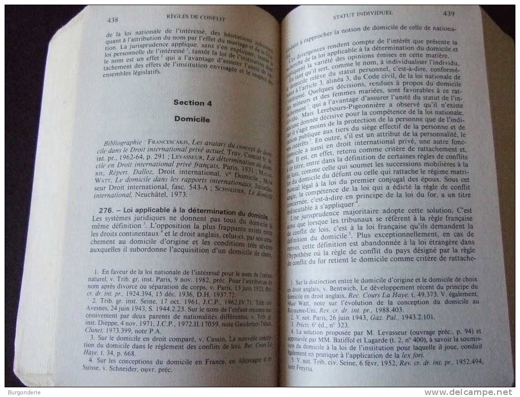 PRECIS DALLOZ / DROIT INTERNATIONAL PRIVE / 3 ème EDITION / 1988 - Derecho