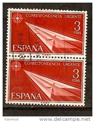 SPAIN 1956 Express - Speed - 3p Red  FU PAIR - Espresso