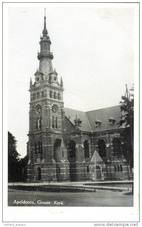 ANSICHTKAART APELDOORN (423) GROOTE KERK *  POSTSTEMPEL 1951 NAAR DEN HAAG - Apeldoorn