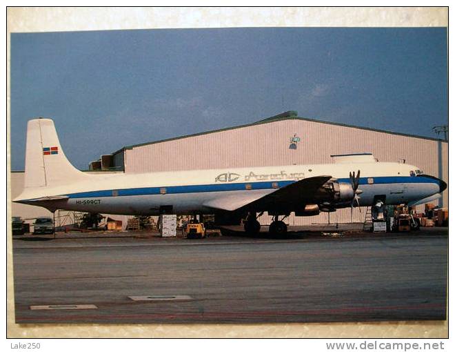 DOUGLAS DC7 CF AEROCHAGO  HI-599CT MIAMI AIRPORT - 1946-....: Moderne