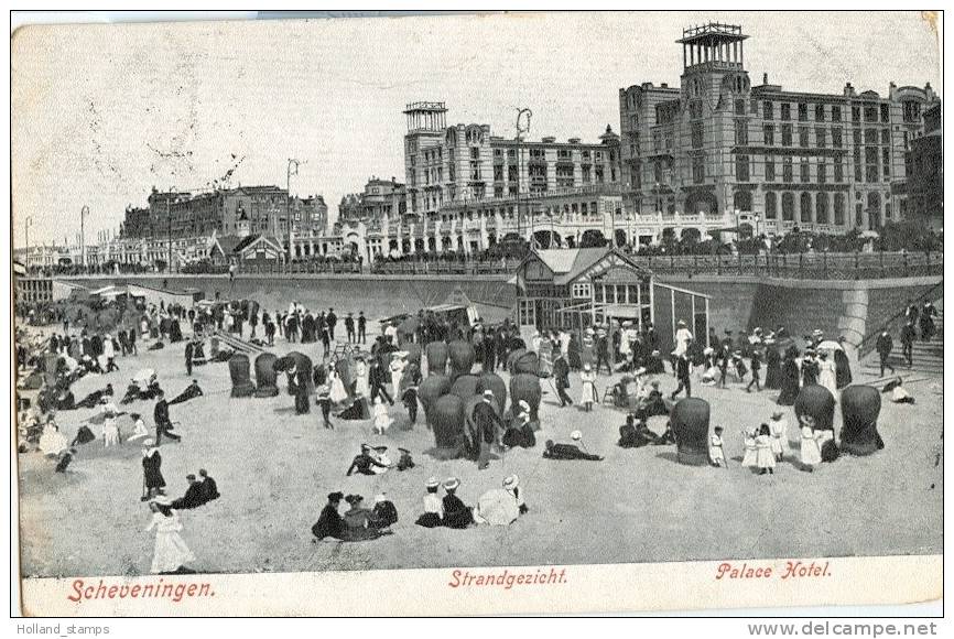 ANSICHTKAART SCHEVENINGEN (600) SCHEVENINGSE STRAND *  POSTSTEMPEL 1905  GELOPEN NAAR MAASTRICHT - Scheveningen