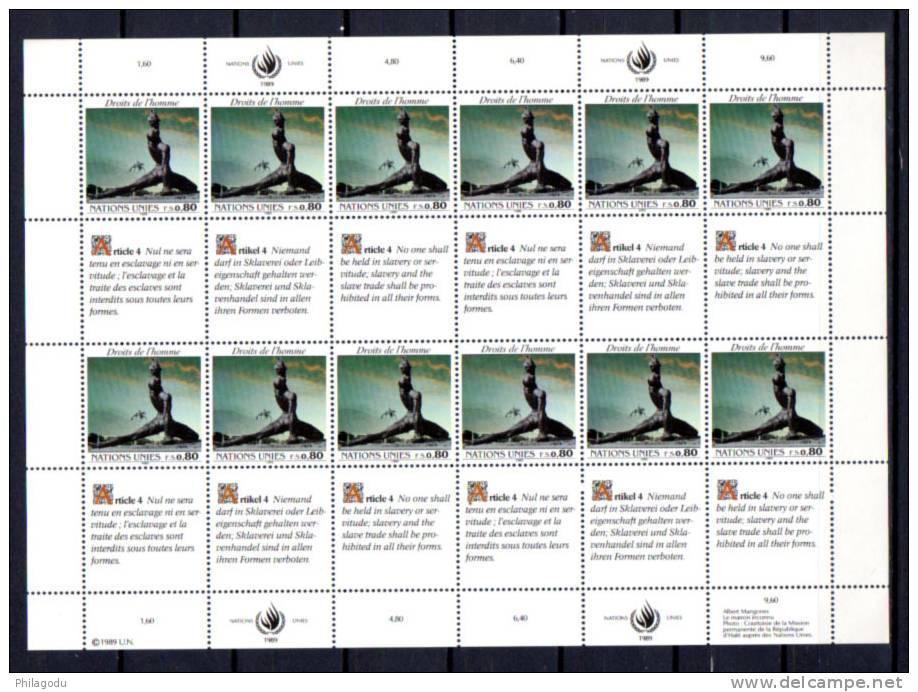 3 Jeux : New York, Genève, WIEN, La Déclaration Des Droits De L’Homme (1), Neuf **  MINT Perfect  HUMAN RIGHTS - Unused Stamps