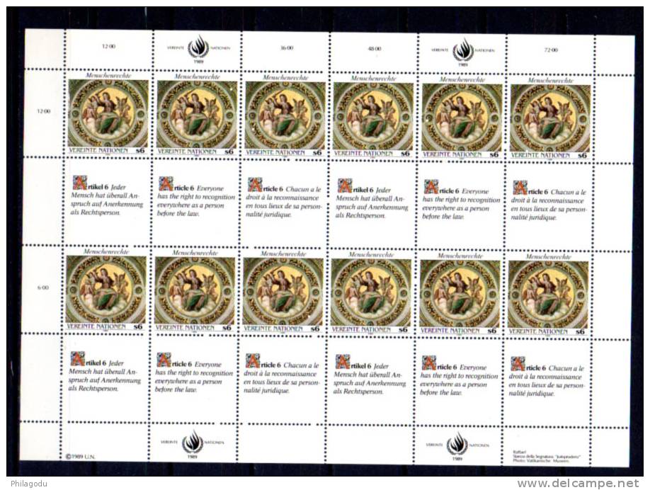 3 Jeux : New York, Genève, WIEN, La Déclaration Des Droits De L’Homme (1), Neuf **  MINT Perfect  HUMAN RIGHTS - Unused Stamps