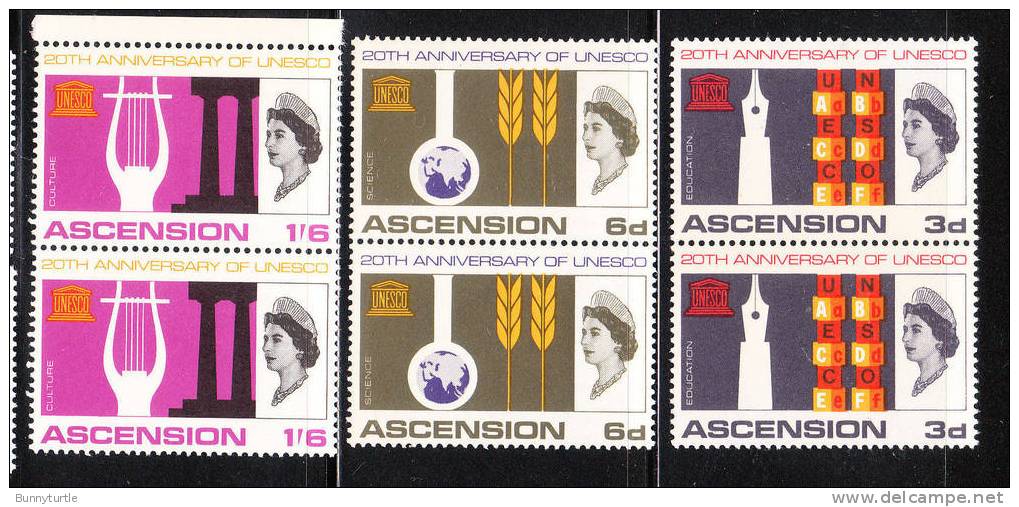 Ascension 1967 UNESCO Anniversary Issue Omnibus Blk Of 2 MNH - Ascension (Ile De L')