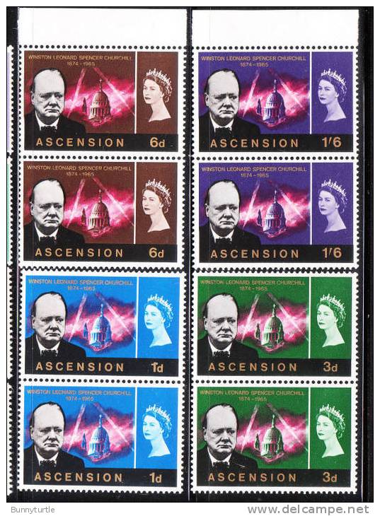 Ascension 1966 Churchill Memorial Issue Omnibus Blk Of 2 MNH - Ascensione