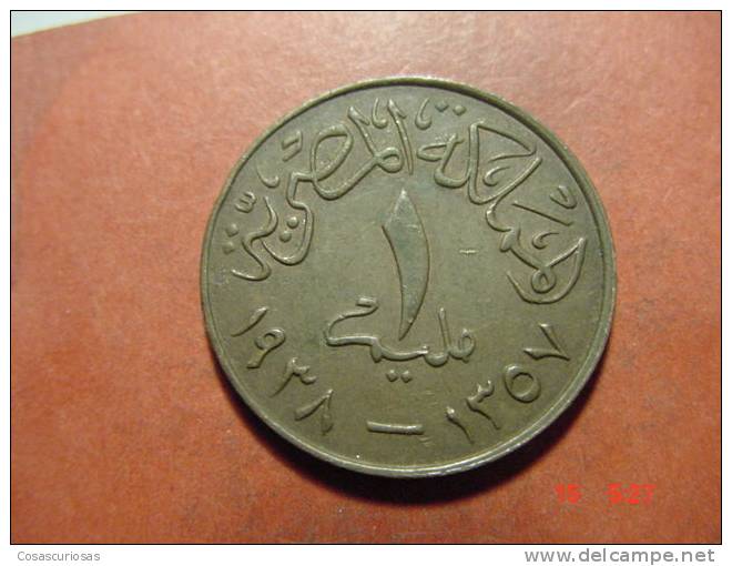 554  EGYPT EGYPTE EGIPTO   1 MILLIEMES  AÑO / YEAR  1937  VF+  OTHERS IN MY STORE - Egipto