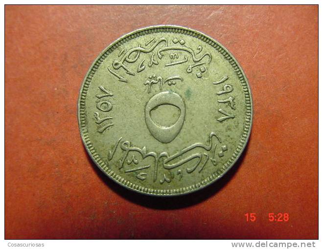 558  EGYPT EGYPTE EGIPTO   5 MILLIEMES  AÑO / YEAR  1938  VF+  OTHERS IN MY STORE - Egipto