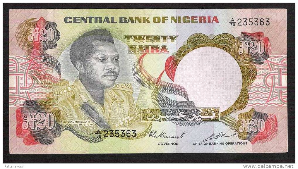 NIGERIA  P18b  20  NAIRA (1977) Signature 3     VF/XF-    NO P.h. - Nigeria