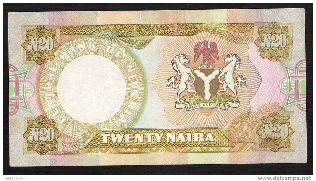 NIGERIA  P18b  20  NAIRA (1977) Signature 3     VF/XF-    NO P.h. - Nigeria