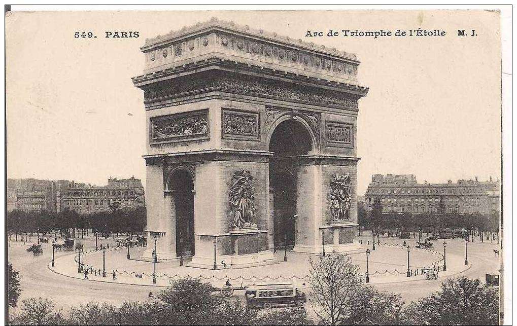 CPA 75 PARIS - Arc De Triomphe De L´Etoile - 1916 - Arc De Triomphe
