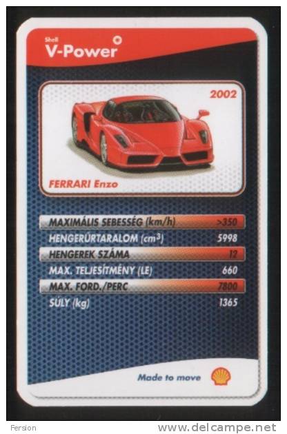 Shell Fuel V-Power Cards - Ferrari Enzo Racecar Sports Car Automobile - 2007 - Moteurs