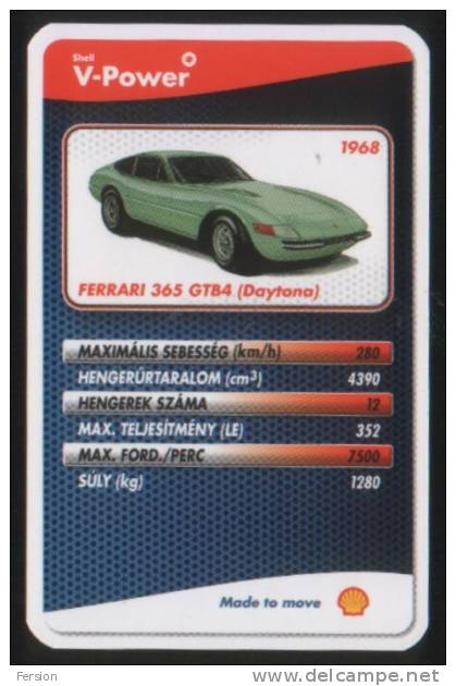 Shell Fuel V-Power Cards - Ferrari 365 GT84 Daytona Racecar Sports Car Automobile - 2007 - Auto & Verkehr