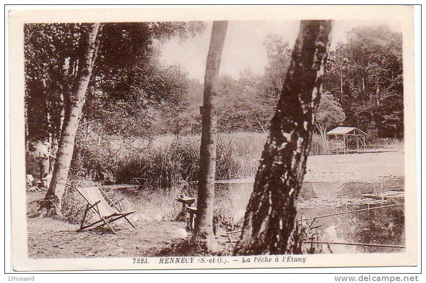 Carte Postale Ancienne Mennecy - La Pêche à L'Etang - Pêche à La Ligne - Mennecy