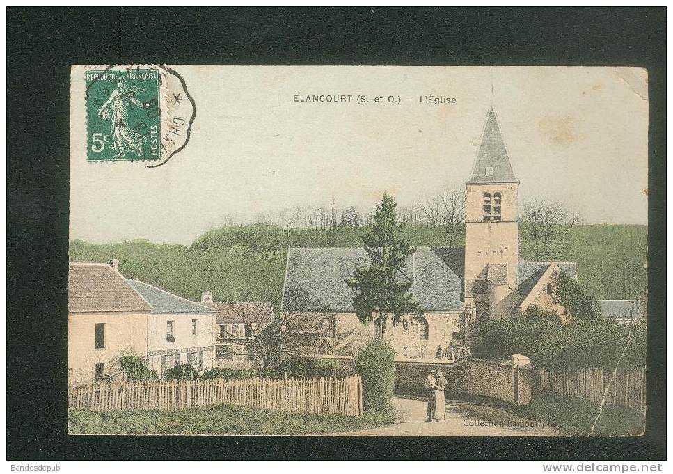 Elancourt (78) - L' Eglise ( Animée Collection Lamontagne Cachet Ferroviaire Versailles à Charmes ) - Elancourt