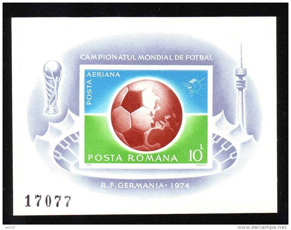 Romania 1974 München World Cup,Football,Bl.115,MNH - 1974 – Alemania Occidental