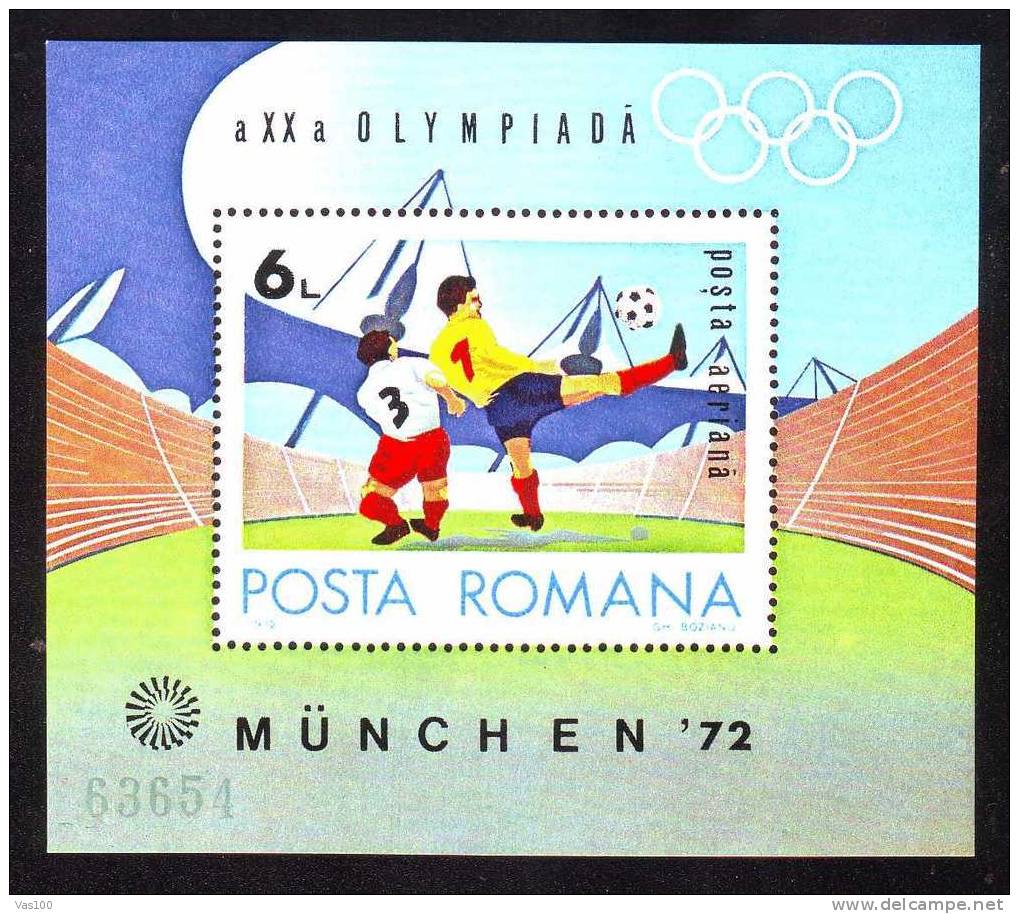 Romania 1972 Olympic Games Munchen,Football ,Soccer,ss,MNH - Championnat D'Europe (UEFA)