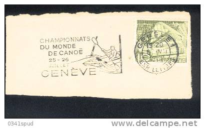 1958 Suisse Geneve  Championnat Du Monde Canoe Canoa  Sur Fragment - Canoë