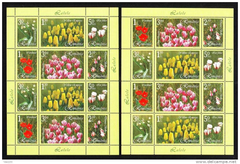 Romania 2006 TULPEN,Tulips,Mi.6055-60, KB X2,Variety,MNH - Hojas Completas