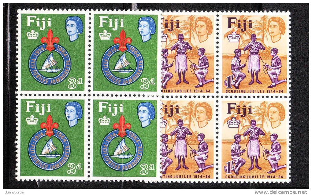 Fiji 1964 50th Anniversary Of The Founding Of The Fiji Boy Scouts Blk Of 4 MNH - Fidschi-Inseln (...-1970)