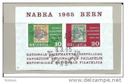 CH Mi.Nr.812-13/- SCHWEIZ -  Block 20,  NABRA 1965 (MIT SONDERSTEMPEL) - Blocks & Kleinbögen