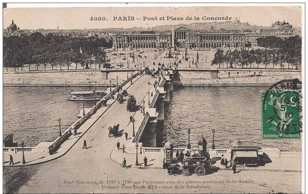 CPA 75 PARIS - Pont  Et Place De La Concorde - 1910 - Bruggen