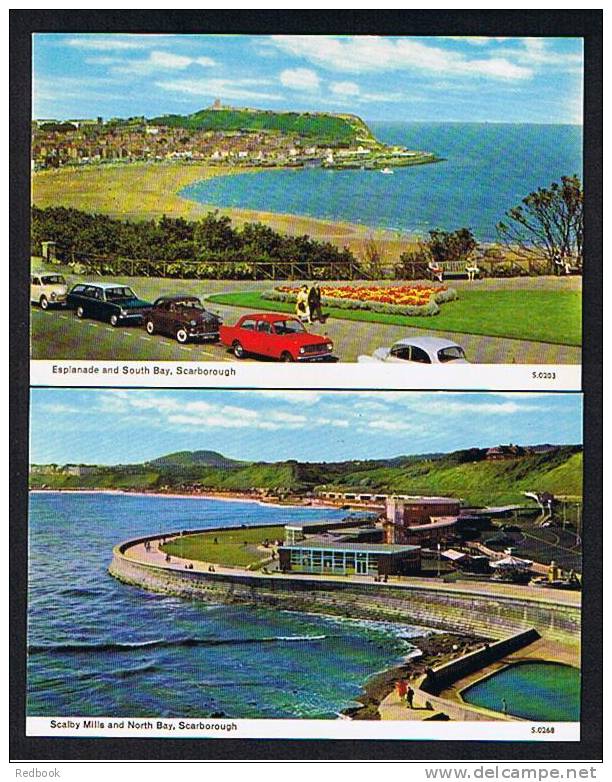 4 Postcards Scarborough Yorkshire - Corner Cafe - Scalby Mills - North Bay - Cars Buses  - Ref 452 - Scarborough