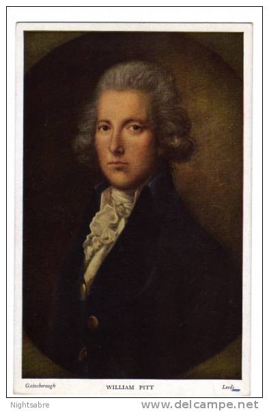 Postcard- William Pitt The Younger By Gainsborough-unposted(271) - Peintures & Tableaux