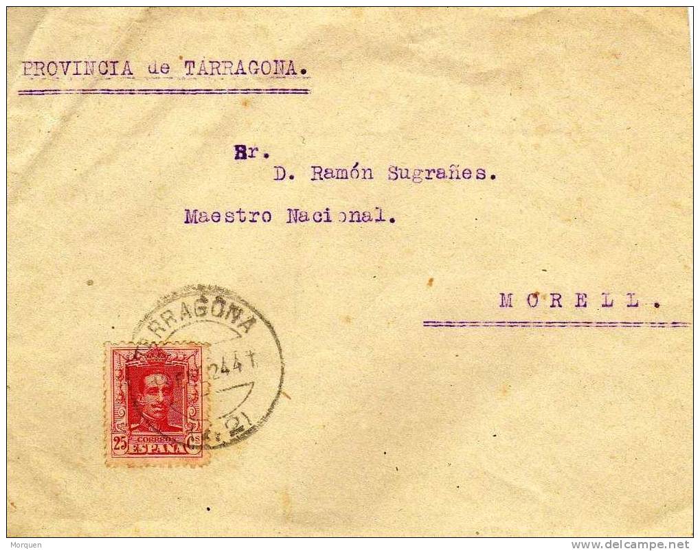 Carta TARRAGONA 1924 A Morell - Cartas & Documentos