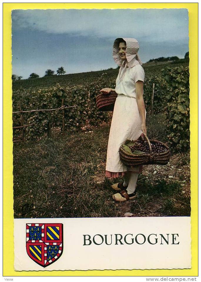 CPSM . BOURGOGNE.  Vigneronne En Tenue De Travail Vers 1830. Vendages - Bourgogne