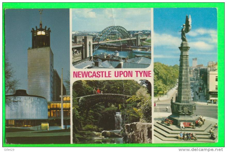 NEWCASTLE UPON TYNE - 4 MULTIVUES - CIVIC CENTRE - CARD TRAVEL IN 1977 - - Newcastle-upon-Tyne