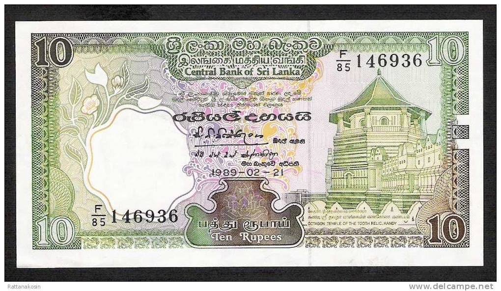 SRI LANKA  P96 10  RUPEES  1989 #F/85       UNC. - Sri Lanka