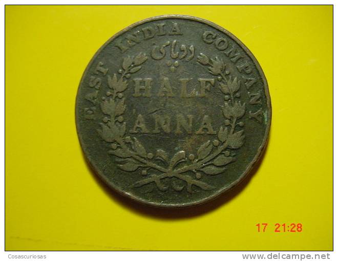 666 EAST INDIA COMPANY  HALF ANNA      YEAR 1835  FINE-     OTHERS IN MY STORE - India